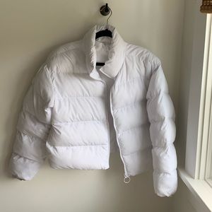 Fabletics white puffer jacket